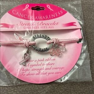 Pink Cancer Awareness Stretch Bracelet